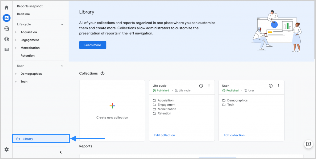 14. reports library. customize ga4 reports